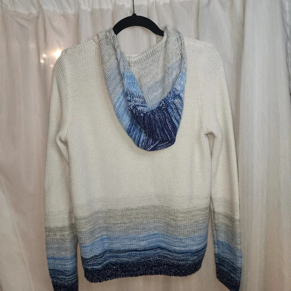 Faherty Blue And Gray Hooded Knit Sweater Size Small - Picture 2 of 6